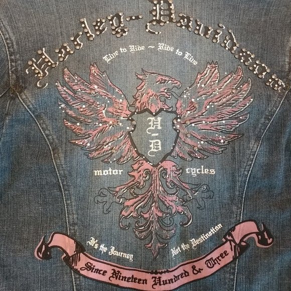 Women's Small S Harley-Davidson Denim Jacket 96141-07VW - Picture 3 of 12